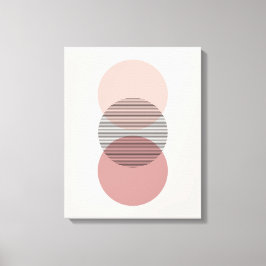 Lienzo Pink & Mauve Minimalist Circle Wall Art Canvas