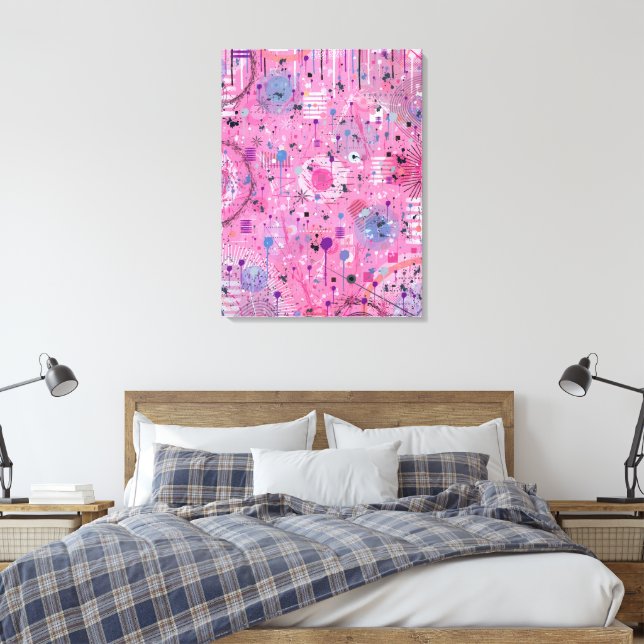 Lienzo Pink Maximalist Abstract Art  (Insitu(Dormitorio))
