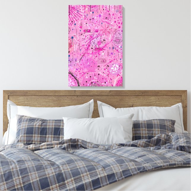 Lienzo Pink Maximalist Abstract: Raspberry Sundae (Insitu(Dormitorio))
