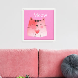 Lienzo Pink Meow Cat