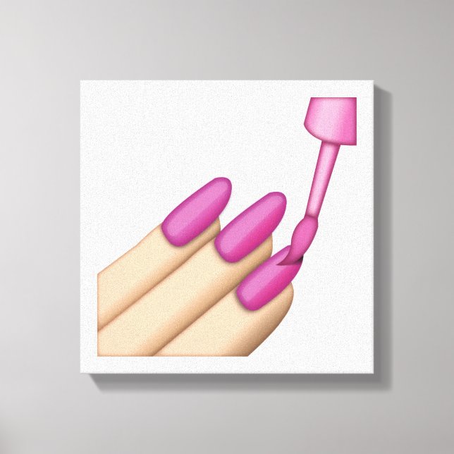 Lienzo Pink Nail Polaco - Emoji (Anverso)