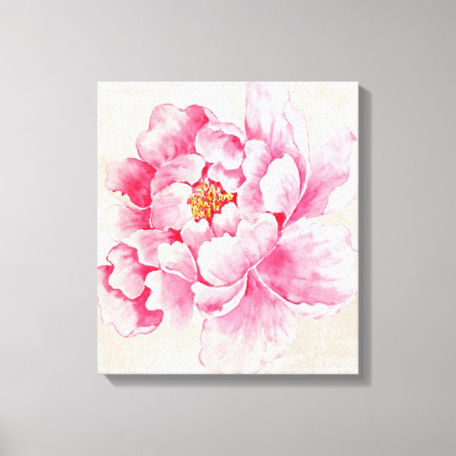 Lienzo Pink Peony Floral (Anverso)