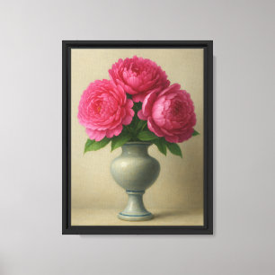 Lienzo Pink Peony Flour Still Life Canvas Art Print