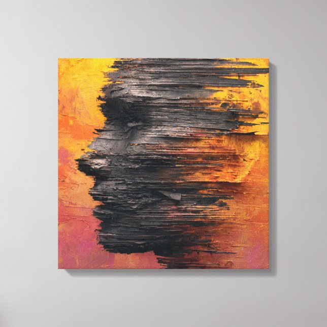 Lienzo Pink Red Blue Floral Abstract Expressionism Painti (Anverso)