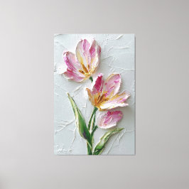 Lienzo Pink Tulip Pair Texture Abstract Wall Art