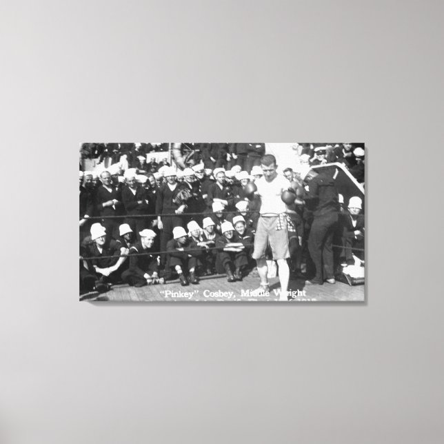 Lienzo Pinkey Cosbey preparándose para una coincidencia d (Anverso)