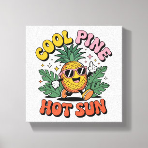 Lienzo Pino Fresco Sol Caluroso Retro Piña Vibraciones de