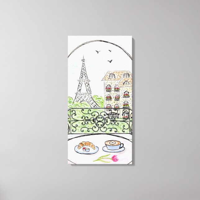 Lienzo Pintado a mano Paraíso de la Torre Eiffel DERECHA (Anverso)