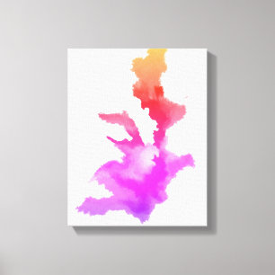 Lienzo Pintado abstracto amarillo Naranja púrpura rosa ro