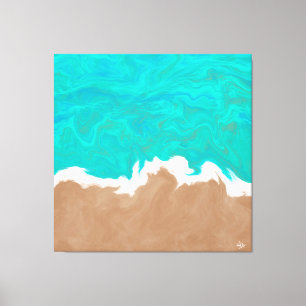 Lienzo Pintado abstracto de orillas del paraíso por Sukis