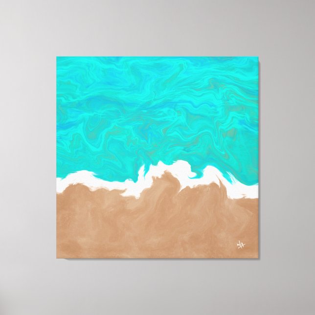 Lienzo Pintado abstracto de orillas del paraíso por Sukis (Anverso)