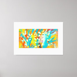 Lienzo Pintado Acrílico Floral Multicolores Resumen