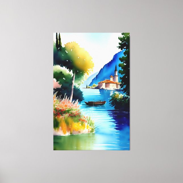Lienzo Pintado acuático del lago Garda (Lago di Garda) (Anverso)