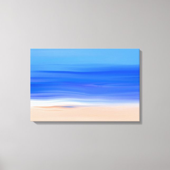 Lienzo Pintado de aceite de playa y océano (Anverso)