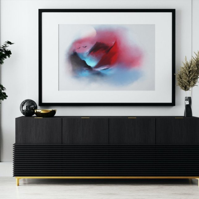 Lienzo Pintado de atardecer de las aves de montaña natura (Subido por el creador)