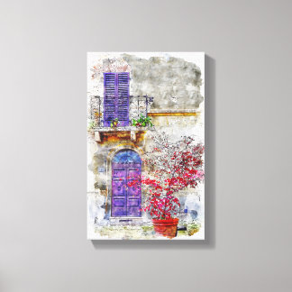 Lienzo Pintado de dibujos de la Puerta Violeta Lilac