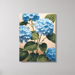 Lienzo Pintado de Hydrangeas Azules Tranquilo