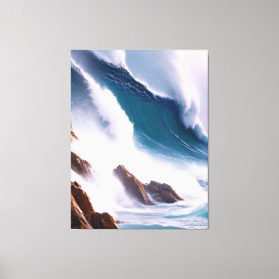 Lienzo Pintado de majestuosas olas oceánicas