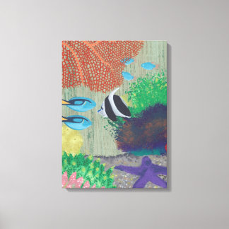 Lienzo Pintado de peces tropicales colorido