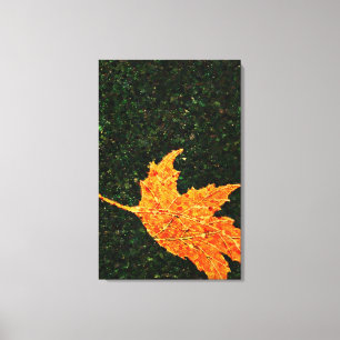 Lienzo Pintado de pintura de aceite de hoja de caída con 