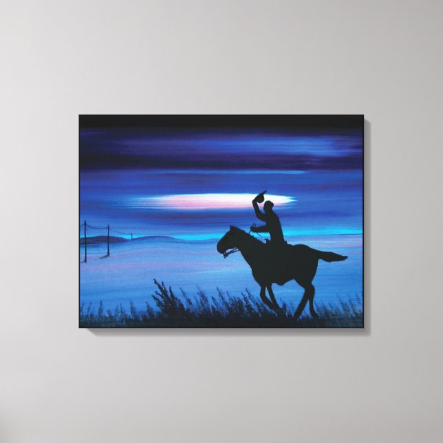 Lienzo Pintado de USA Pony Express 🐎 Cowboy Rider (Anverso)