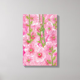 Lienzo Pintado Floral de flores de malva aguda