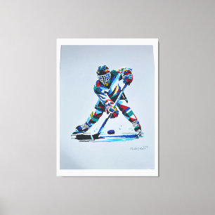 Lienzo Pintado por Mark Elsen jugador de hockey