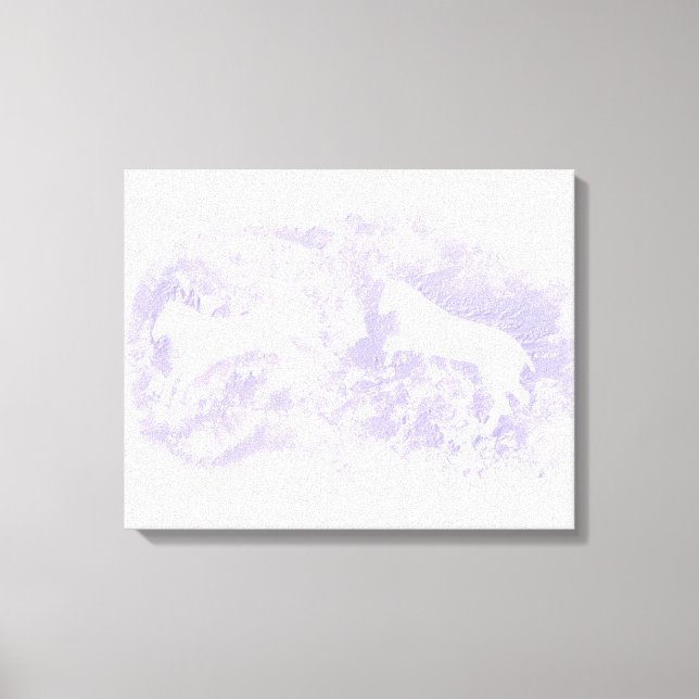 Lienzo Pintando con caballos saltando (Anverso)