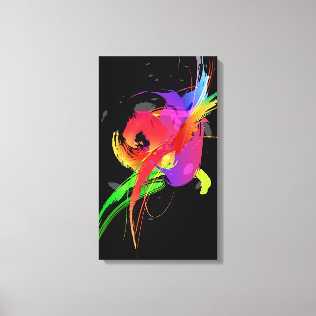 Lienzo Pintar abstracto salpicar el arco iris Lorikeet en (Anverso)