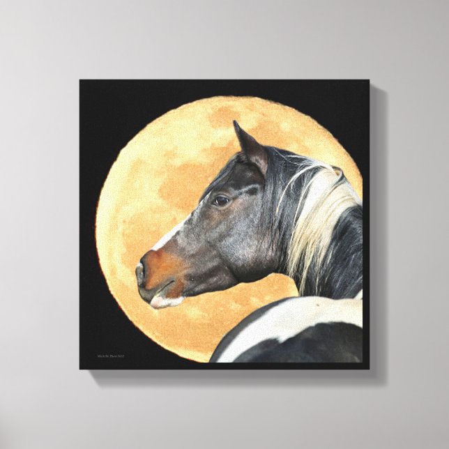 Lienzo Pintar caballo con tela de luna completa (Anverso)