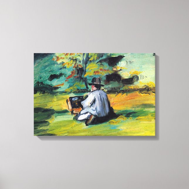 Lienzo Pintor en el trabajo de Paul Cezanne, Bella Artes  (Anverso)