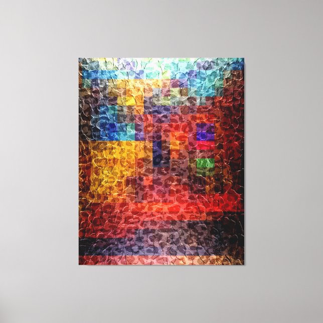 Lienzo Pintura abstracta alumbrado urbano (Anverso)