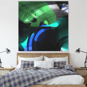 Lienzo Pintura abstracta amarilla negra