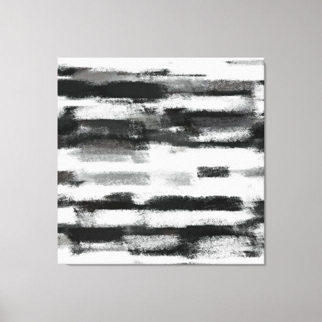 Lienzo Pintura abstracta | Blanco y negro (Anverso)