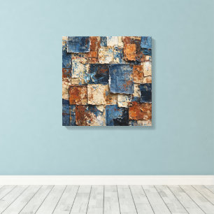 Lienzo Pintura abstracta bruta cruda - Sienna quemada