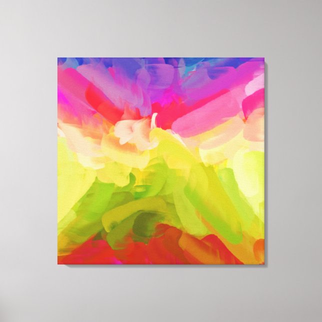 Lienzo Pintura abstracta | Colores de primavera (Anverso)