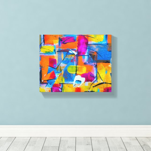 Lienzo Pintura abstracta colorida (Insitu (piso de madera))