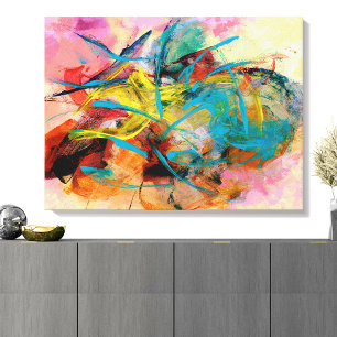 Lienzo Pintura abstracta colorida enérgica
