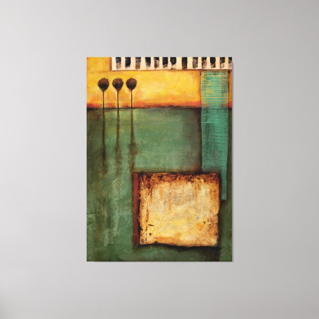 Lienzo Pintura abstracta con claves de piano (Anverso)