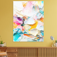 Pintura abstracta de aceite en tonos pasteles