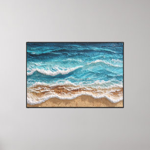 Lienzo Pintura abstracta de escena de playa de ola de océ