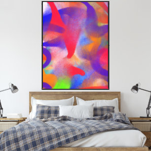 Lienzo Pintura abstracta de frambuesa 