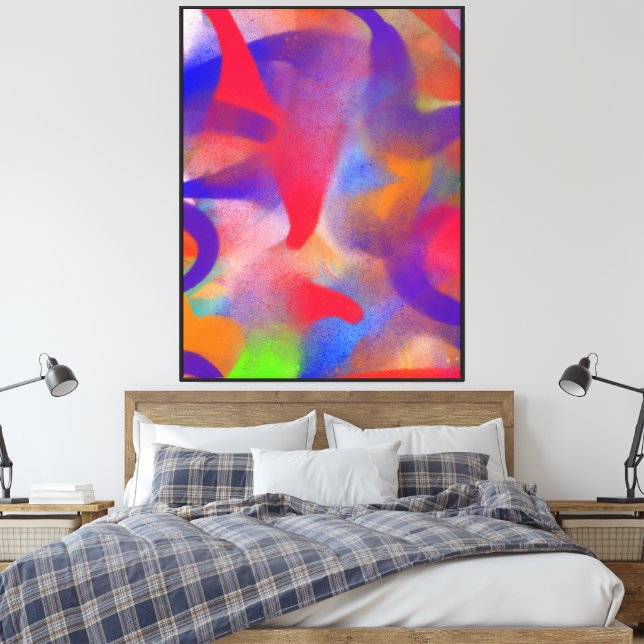 Lienzo Pintura abstracta de frambuesa  (Insitu(Dormitorio))