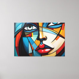 Lienzo Pintura abstracta de la cara de una mujer