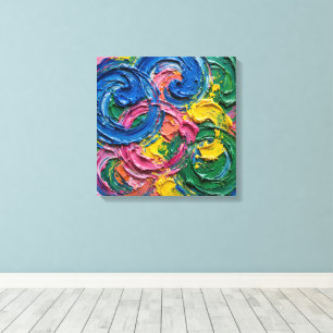 Lienzo Pintura abstracta de pop eléctrico - Azul cobalto