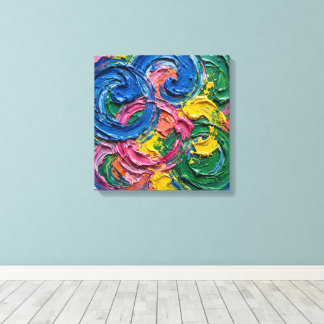 Lienzo Pintura abstracta de pop eléctrico - Azul cobalto