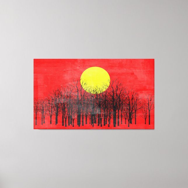 Lienzo Pintura abstracta de Red Sunset (Anverso)