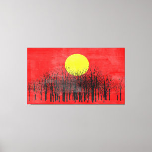 Lienzo Pintura abstracta de Red Sunset