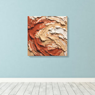 Lienzo Pintura abstracta de remolino de terracota - Arena