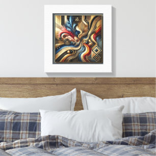 Lienzo Pintura abstracta de tela envuelta premium.